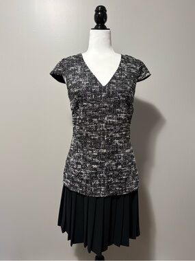 Ted Baker London Lucina Pleated Hem Bouclé Dress